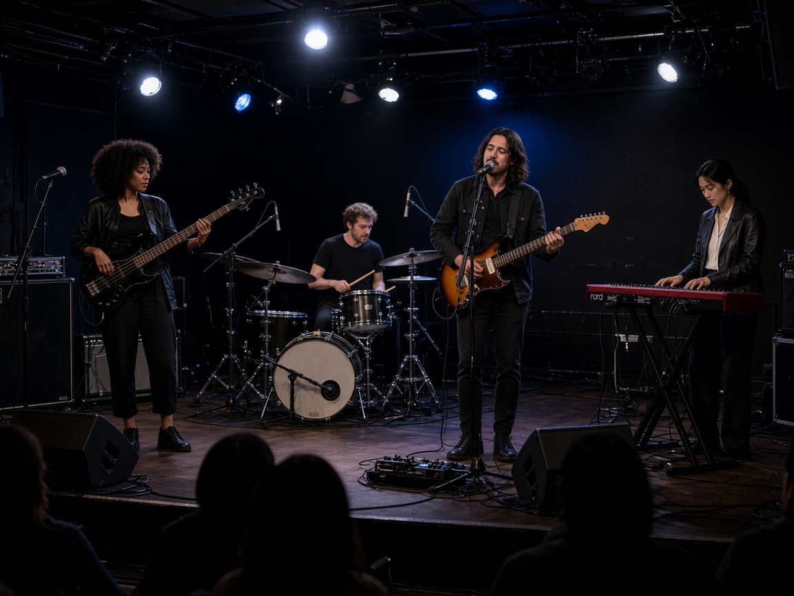Groupe live funk soul blues rock sur une petite scène