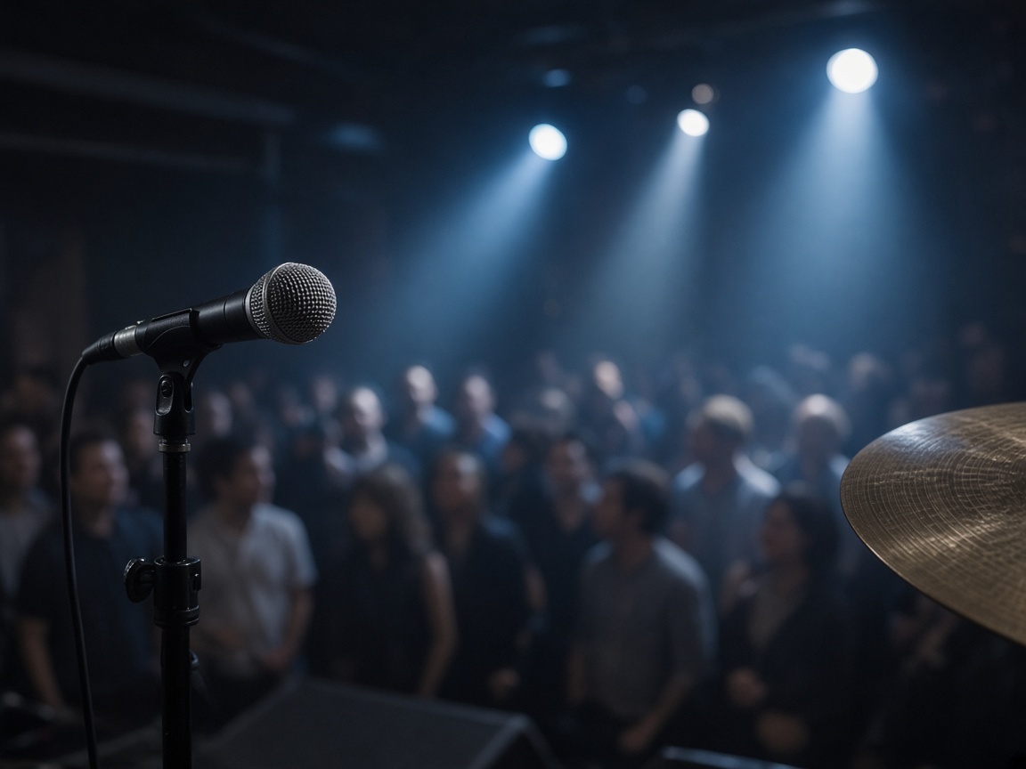 Scène de club vue depuis les musiciens